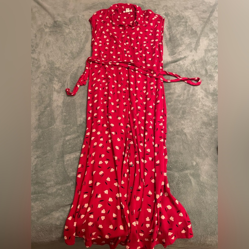 Billabong Wrap Waist Red Floral Dress